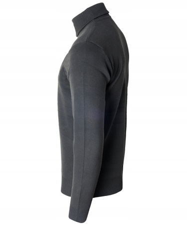 Golf męski sweter ciemno-szary wizytowy elegancki - MUST