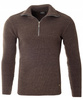 Sweter męski półgolf krótkie zapięcie na zamek brązowy klasyczny - Devanti