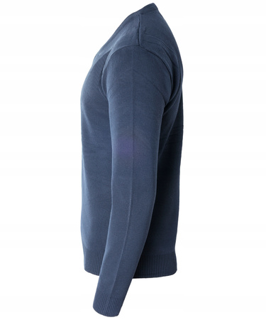 Sweter męski z dekoltem w serek V-dekolt granatowy - MUST