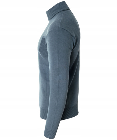 Golf męski sweter grafitowy wizytowy elegancki - MUST