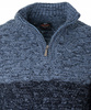 Sweter męski półgolf na krótki zamek jesienny granatowo-niebieski ze wzorem wełniany ciepły - Devanti