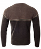 Sweter męski z okrągłym dekoltem krótkie zapięcie na guziki ciemno-brązowy klasyczny - Devanti