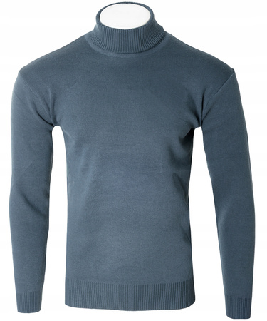 Golf męski sweter grafitowy wizytowy elegancki - MUST