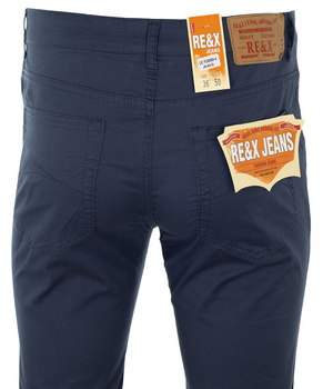 Spodnie męskie materiałowe granatowe bawełniane casual proste wiosenne