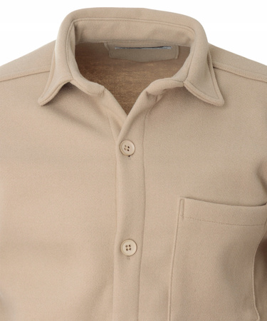 Koszula męska casualowa polarowa beżowa ciepła turecka - Redline