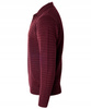 Bluza męska z kołnierzykiem polo na guziki bordowa wzór w pasy ze ściągaczami bawełniana - Reymo