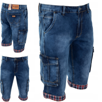Spodenki męskie krótkie bawełniane granatowe dżinsowe - Sa. Ronini