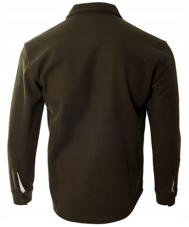Koszula męska casualowa polarowa zielona ciepła turecka - Redline