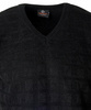 Sweter męski czarny dekolt w serek V wzór kratka wełniany turecka Devanti