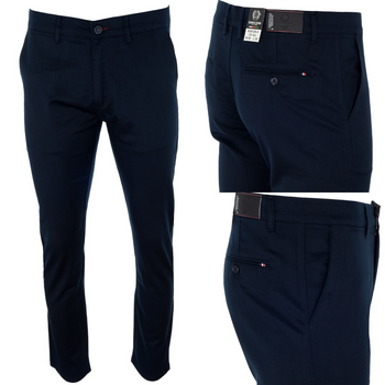 Spodnie męskie materiałowe klasyczne w kolorze granatowym L30 i L32