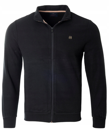 Bluza męska czarna rozpinana na zamek ze stójką kieszenie bawełniana welurowa Antracid