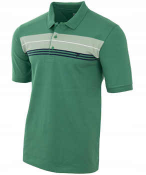 Koszulka męska polo zielona bawełniana dekolt z guzikami kołnierz wiosenna - Reymo