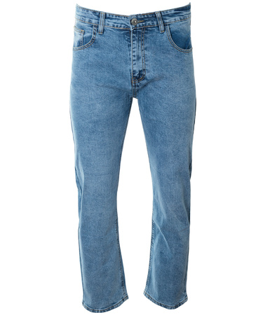 Męskie spodnie jeansy klasyczne niebieskie proste nogawki - Gemello