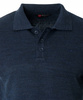 Bluza męska z kołnierzykiem polo na guziki granatowa gładka ze ściągaczami wełniana - Reymo