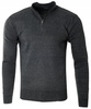 Sweter męski na krótki zamek stójka antracytowy klasyczny - MUST