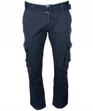 Bojówki męskie ocieplane polar granatowe - ITENO 