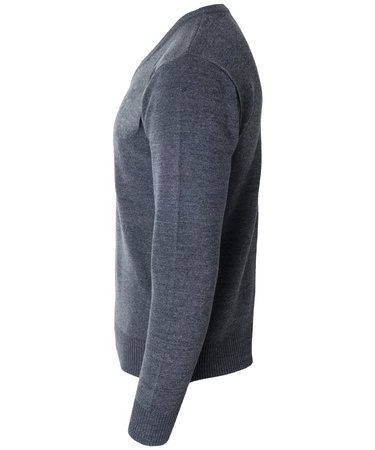 Sweter męski z dekoltem w serek V-dekolt niebiesko-szary - MUST