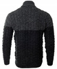Sweter męski półgolf na krótki zamek jesienny czarno-szary ze wzorem wełniany ciepły - Devanti