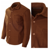 Koszula męska casualowa polarowa brązowa ciepła turecka - Redline