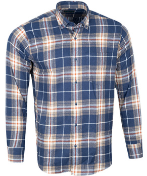 Koszula granatowa męska w kratę - Ricardo Real