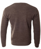 Sweter męski z okrągłym dekoltem ciemno-brązowy wełniany klasyczny - Devanti