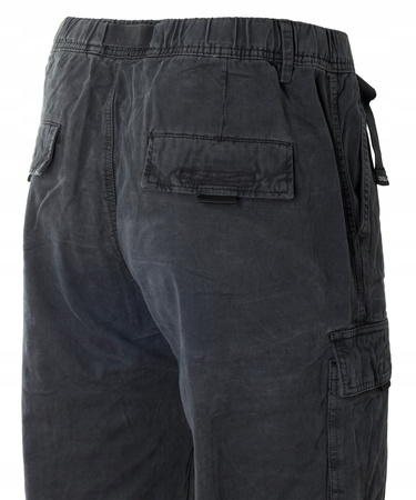 Spodnie męskie bojówki szare 100% bawełniane z paskiem - ITENO