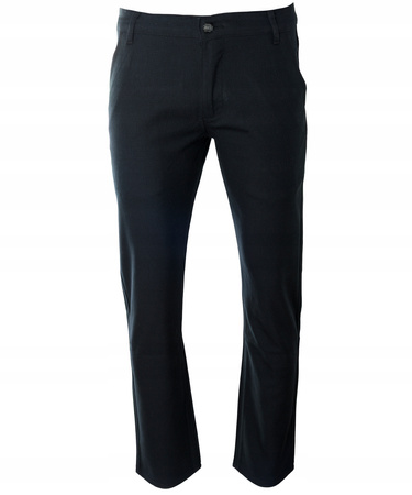 Spodnie męskie materiałowe czarne kratka prosty krój wizytowe eleganckie - Sa. Ronni