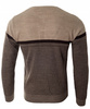 Sweter męski z okrągłym dekoltem na krótki zamek brązowy klasyczny - Devanti