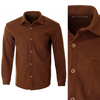 Koszula męska casualowa polarowa brązowa ciepła turecka - Redline