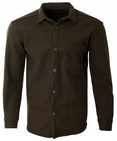Koszula męska casualowa polarowa zielona ciepła turecka - Redline