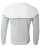 Sweter męski z okrągłym dekoltem na krótki zamek szaro-biały klasyczny - Devanti