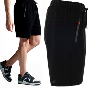 Spodenki męskie krótkie szorty czarne 2 kieszenie - Must