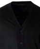 Sweter męski kardigan zapinany na guziki jesienny V-dekolt czarny gładki wełniany - Devir Orme