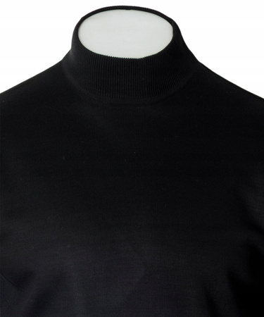 Sweter męski półgolf czarny gładki wełniany turecki - Devir