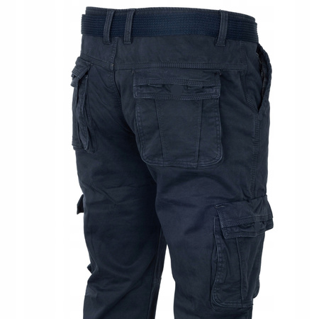 Bojówki męskie ocieplane polar granatowe - ITENO 