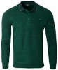 Bluza męska ciemno-zielona gładka z kołnierzykiem polo na guziki ze ściągaczami bawełniana - Reymo