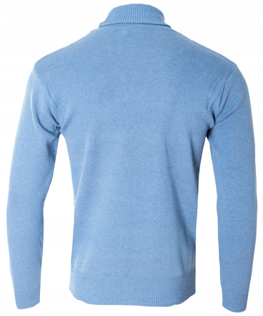 Golf męski sweter błękitny wizytowy elegancki - MUST