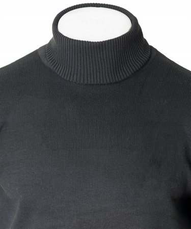 Golf męski sweter ciemno-szary wizytowy elegancki - MUST