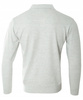 Bluza męska z kołnierzykiem polo na guziki jasno-szara gładka ze ściągaczami wełniana - Reymo