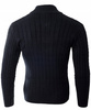 Sweter męski półgolf krótkie zapięcie na zamek granatowy we wzór klasyczny - Devanti