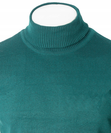 Golf męski sweter zielony wizytowy elegancki - MUST