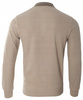 Bluza męska beżowa gładka z kołnierzykiem polo na guziki ze ściągaczami bawełniana - Reymo