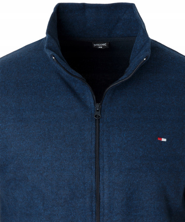 Bluza męska ciemno-niebieska rozpinana na zamek ze stójką kieszenie Dynamic