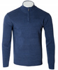 Sweter męski rozpinany krótki zamek ciemno-niebieski półgolf - Must