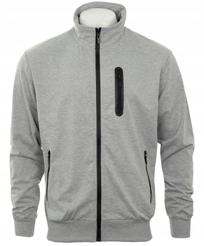 Bluza męska rozpinana szara z kieszenią - Must