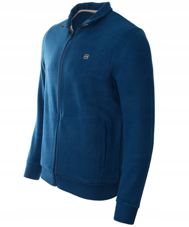 Bluza męska chabrowa rozpinana na zamek ze stójką kieszenie bawełniana welurowa Antracid