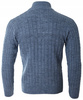 Sweter męski półgolf krótkie zapięcie na zamek niebieski we wzór klasyczny - Devanti