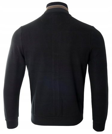 Bluza męska czarna rozpinana na zamek ze stójką kieszenie bawełniana welurowa Antracid