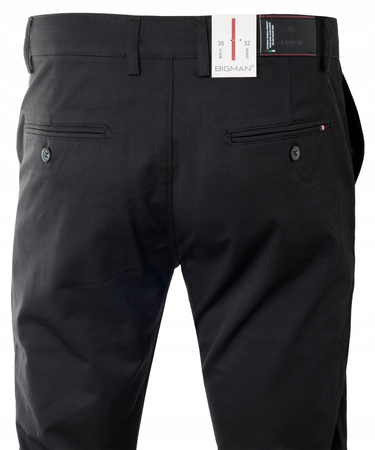 Spodnie męskie materiałowe czarne prosty krój bawełniane wizytowe eleganckie - Bigman