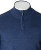 Sweter męski rozpinany krótki zamek ciemno-niebieski półgolf - Must